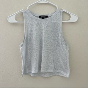 White Crop Top Animal Print Flowy